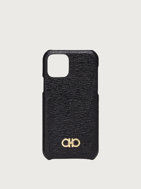 Salvatore Ferragamo Gancini Smartphone Cover Iphone 11 In Black Modesens