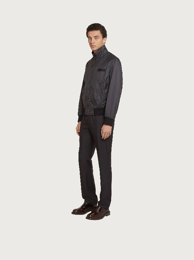 Shop Ferragamo Windproof Blouson In Black