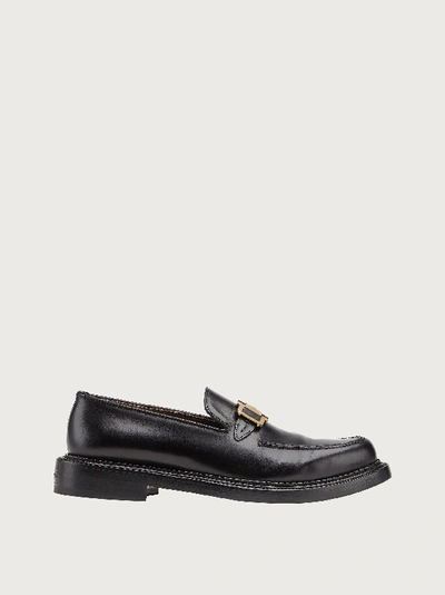 Shop Ferragamo Loafer With Gancini And Stud In Black