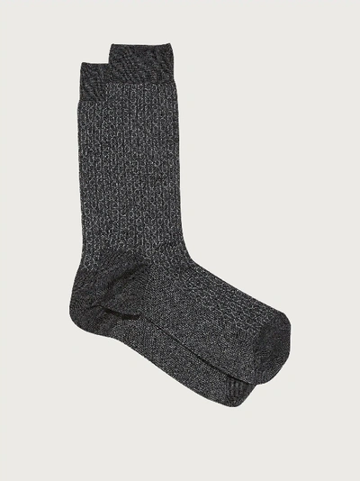 Shop Ferragamo Medium Gancini Sock In Grey