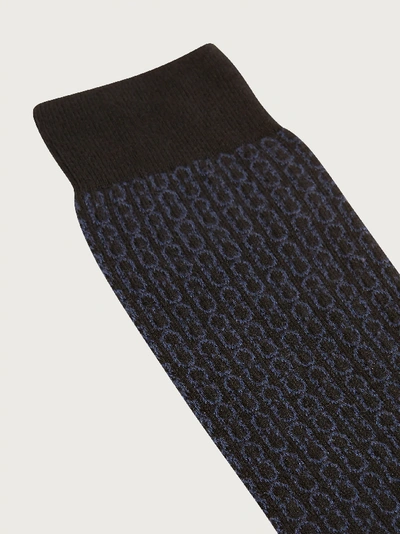 Ferragamo Monogram Knitted Socks In Black