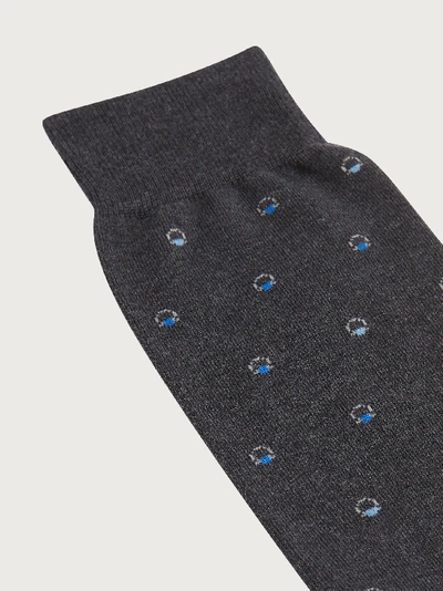Ferragamo Medium Gancini Jacquard Sock In Grey