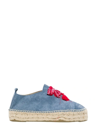 Shop Manebi "bandana" Espadrillas In Azure