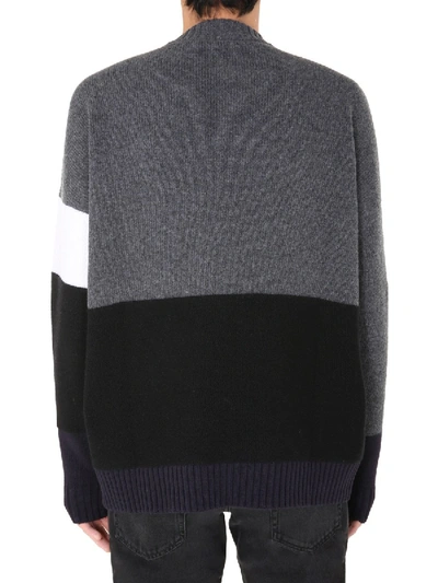 Shop Off-white "color Block" Sweater In Grey