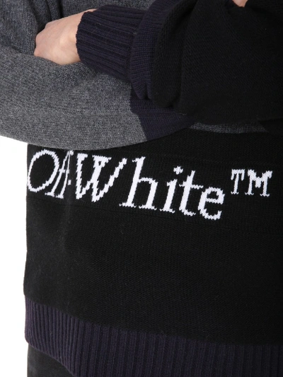 Shop Off-white "color Block" Sweater In Grey