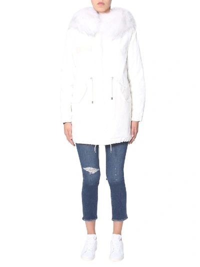 Shop Mr & Mrs Italy "jazzy Midi" Parka In White