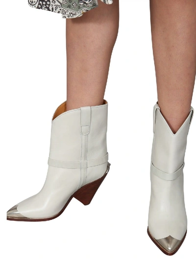 Shop Isabel Marant Étoile "lamsy" Boots In White