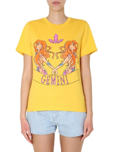 Shop Alberta Ferretti "love Me Starlight" T-shirt In Yellow