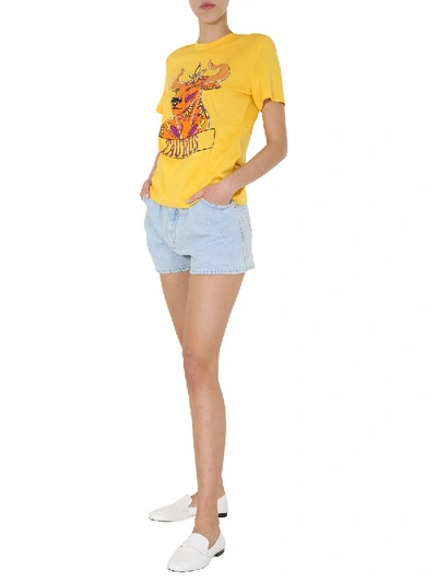 Shop Alberta Ferretti "love Me Starlight" T-shirt In Yellow