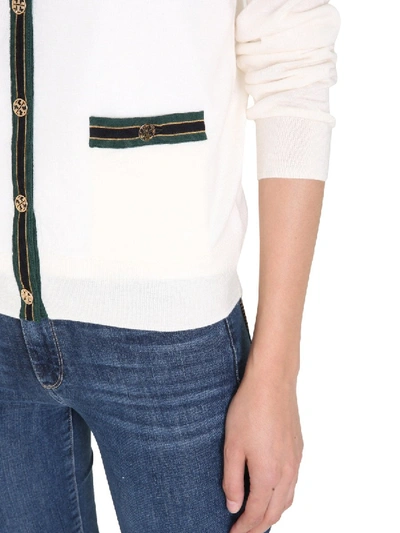 Shop Tory Burch "madeline" Cardigan In White