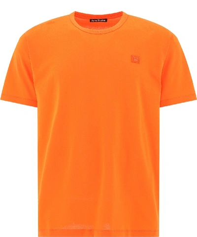 Shop Acne Studios "nash Face" T-shirt In Orange