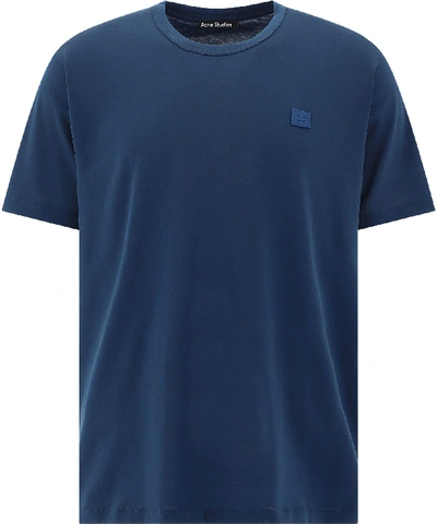 Shop Acne Studios "nash Face" T-shirt In Blue