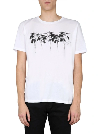 Shop Saint Laurent "palmeraie" T-shirt In White