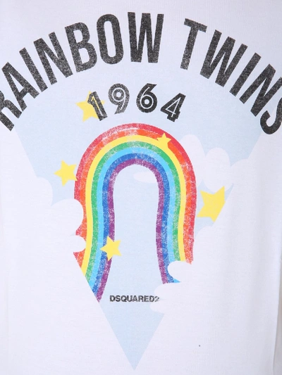 Shop Dsquared2 "rainbow" T-shirt In White