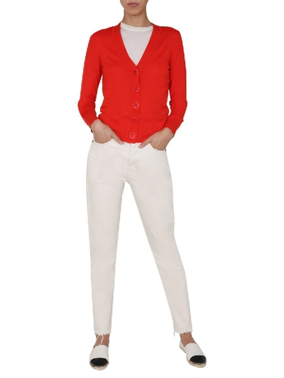 Shop Tory Burch "simone" Cardigan In Red