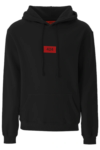 Shop 424 Logo Patch Hoodie In Black
