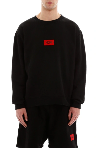 Shop 424 Logo Patch Sweatshirt In Black