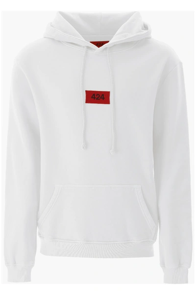 Shop 424 Logo Patch Hoodie In Off White