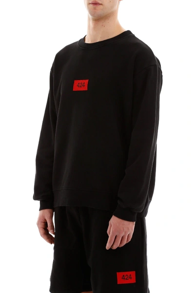Shop 424 Logo Patch Sweatshirt In Black