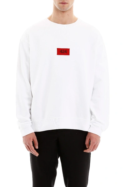 Shop 424 Logo Patch Sweatshirt In Off White
