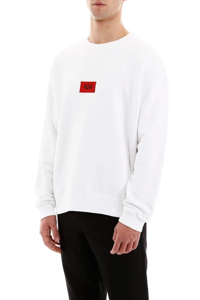 Shop 424 Logo Patch Sweatshirt In Off White