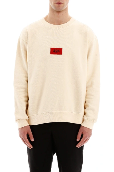 Shop 424 Logo Patch Sweatshirt In Cream