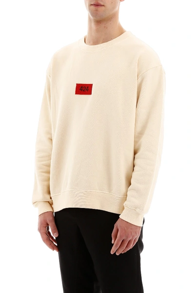 Shop 424 Logo Patch Sweatshirt In Cream