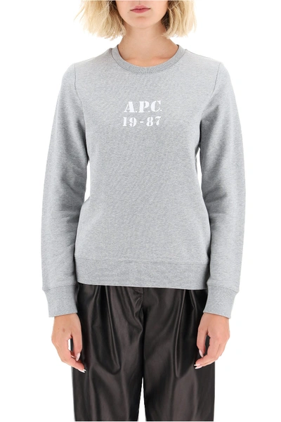 Shop A.p.c. 19-87 Sweatshirt In Gris Chine