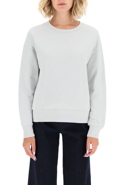 Shop Apc A.p.c. Annie Sweatshirt With Micro Logo In Gris Clair