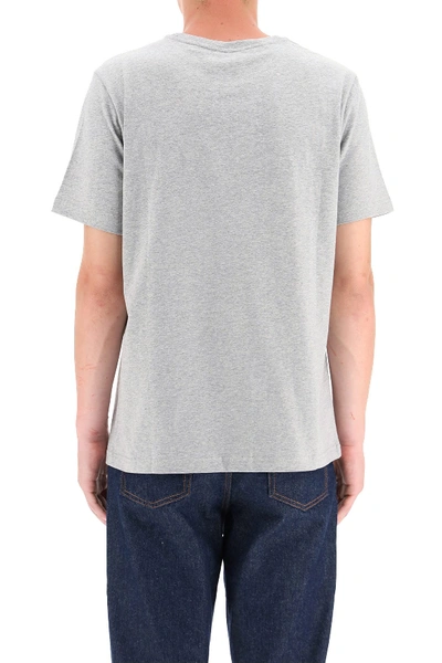 Shop Apc A.p.c. Gael T-shirt With Logo Patch In Gris Chine