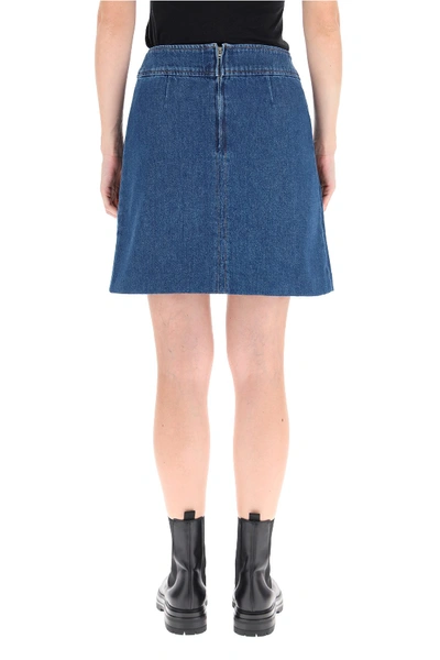 Shop Apc A.p.c. Shanya Denim Mini Skirt In Indigo Delave