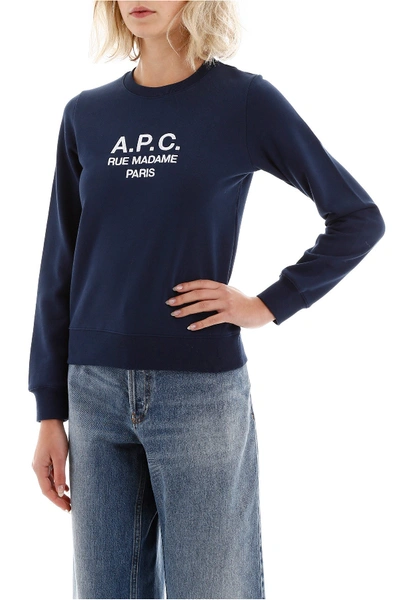 Shop Apc A.p.c. Tina Sweatshirt In Marine