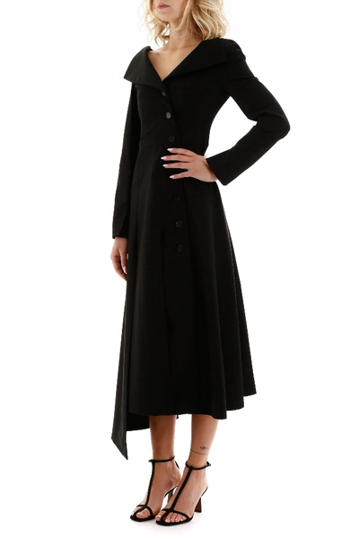 Shop A.w.a.k.e. Mode Buttoned Dress In Black