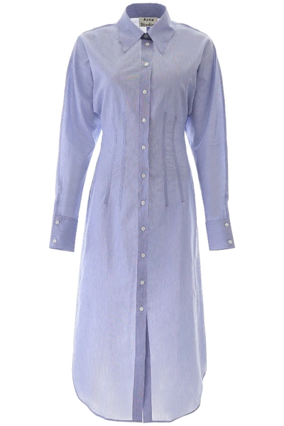 Shop Acne Studios Midi Shirt Dress In Powder Blue