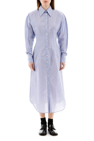 Shop Acne Studios Midi Shirt Dress In Powder Blue