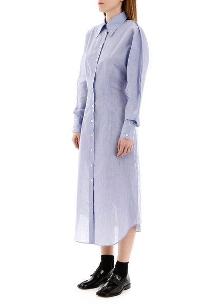 Shop Acne Studios Midi Shirt Dress In Powder Blue