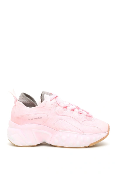 Shop Acne Studios Overdyed Manhattan Sneakers In Fluo Pink