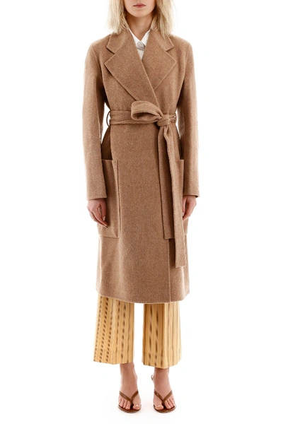 Shop Acne Studios Wool Coat In Camel Melange