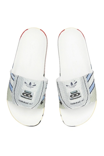 Shop Adidas Originals Adidas By Raf Simons Rs Micro Adilette Slides In Silvmt Brired Brired