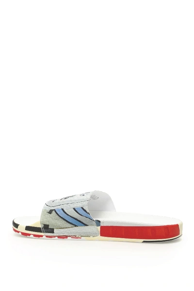 Shop Adidas Originals Adidas By Raf Simons Rs Micro Adilette Slides In Silvmt Brired Brired