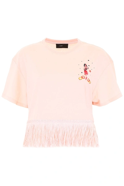 Shop Alanui Fringed Hawaiian T-shirt In Pink Multi