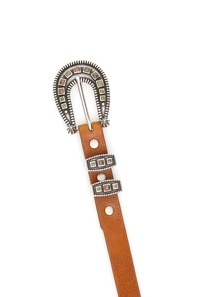 Shop Alanui Gemstone Buckle Belt In Brown Multicolor