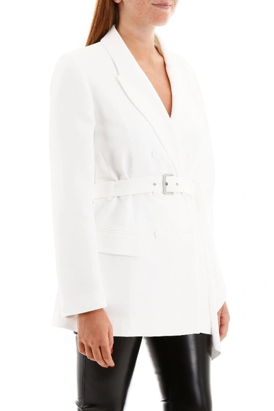 Shop Alberta Ferretti Belted Jacket In White