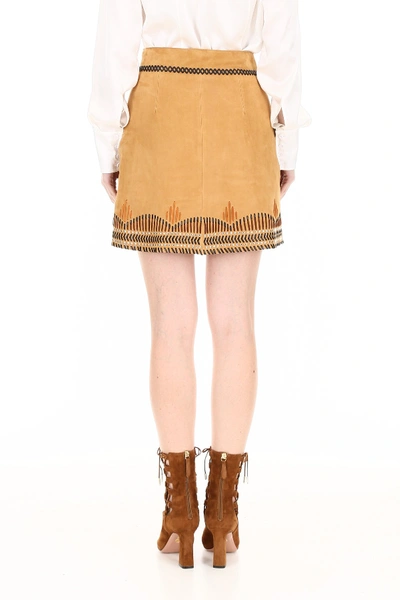 Shop Alberta Ferretti Ethnic Mini Skirt In Caramello