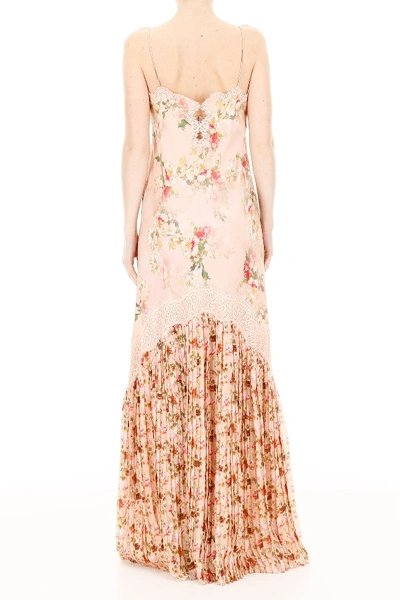 Shop Alberta Ferretti Floral-printed Slip Dress In Pink Multi