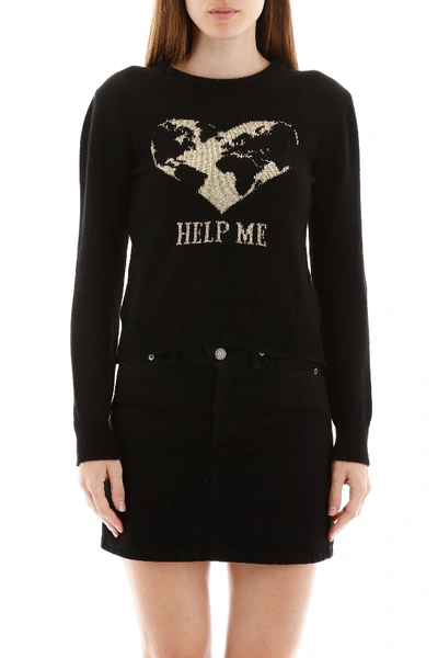 Shop Alberta Ferretti Help Me Pullover In Fantasy Print Black