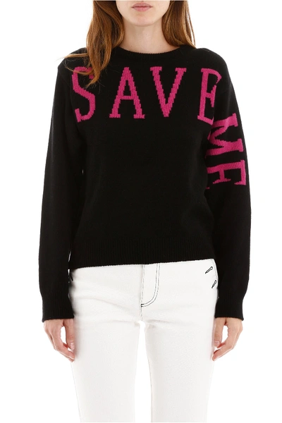 Shop Alberta Ferretti Save Me Pullover In Black Fuchsia