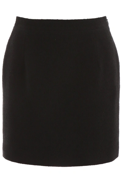 Shop Alessandra Rich Tweed Mini Skirt In Black