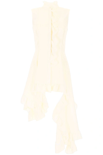 Shop Alexander Mcqueen Asymmetric Shirt In Soft White