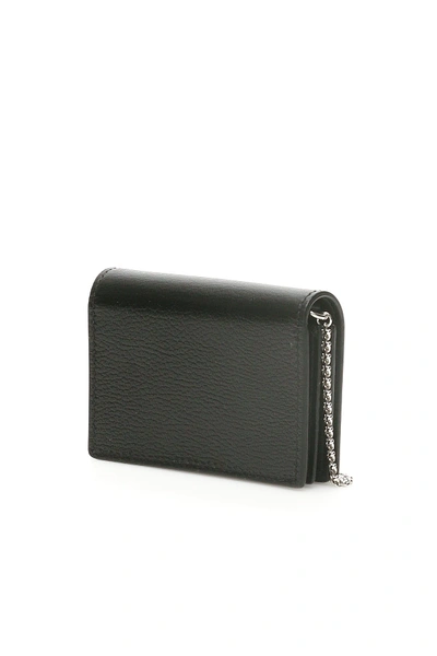 Shop Alexander Mcqueen Card Holder With Skull And Chain In Black